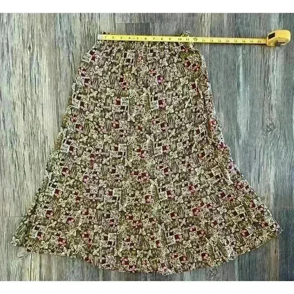 Petite Sophisticate Skirt Set Women’s Sm Brown Red Floral 2-Pc Vtg Fall Fashion - Picture 12 of 16